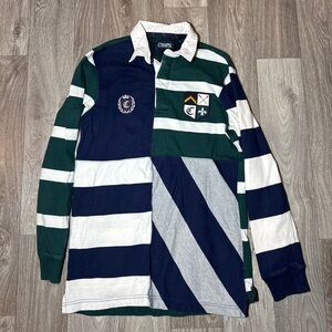 Chaps Colorblock Stripe Rugby Shirt - Navy, Green & White